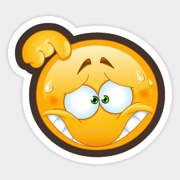 Embarrassed Emoji Emoji Sticker TeePublic